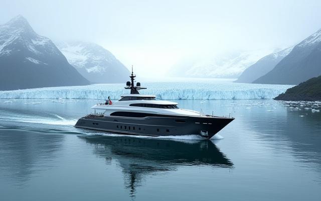 Glacier and calm water in the Alaskan wilderness