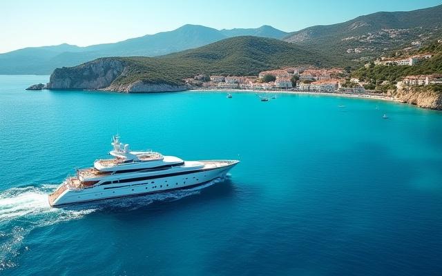 Clear blue waters and picturesque coastline of the Mediterranean Sea